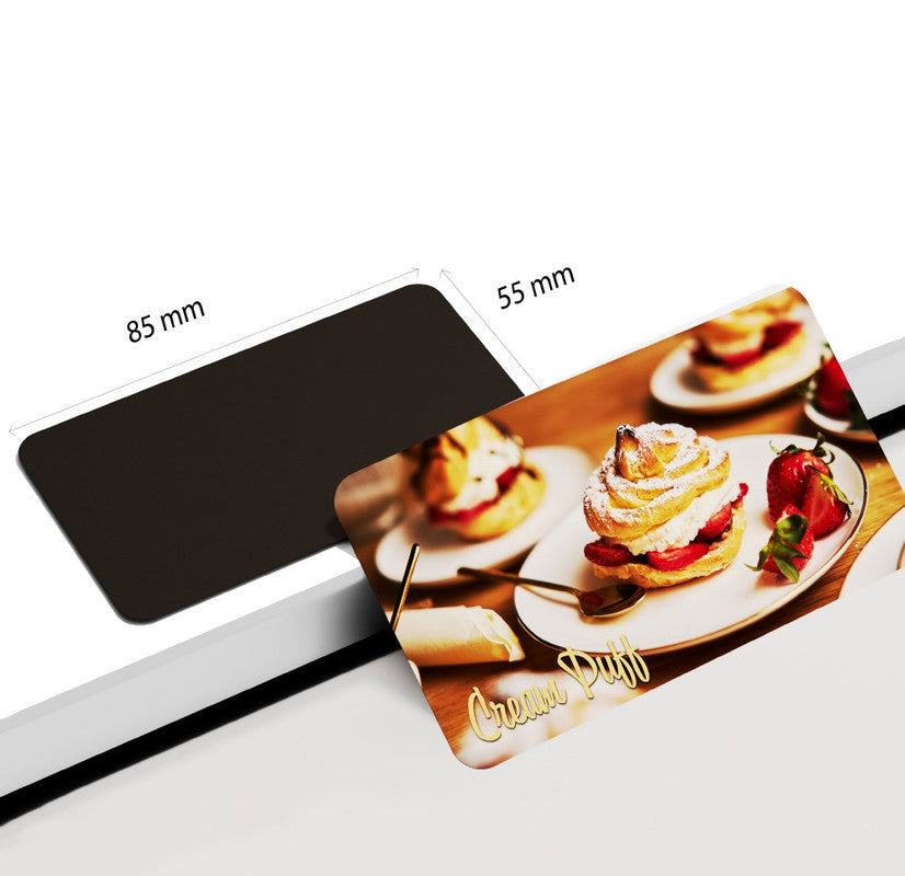 dhcrafts Rectangular Rubber Fridge Magnet Multicolor Food Cream Puff Rectangular Design Pack of 1 (8.6cm x 5.4cm)